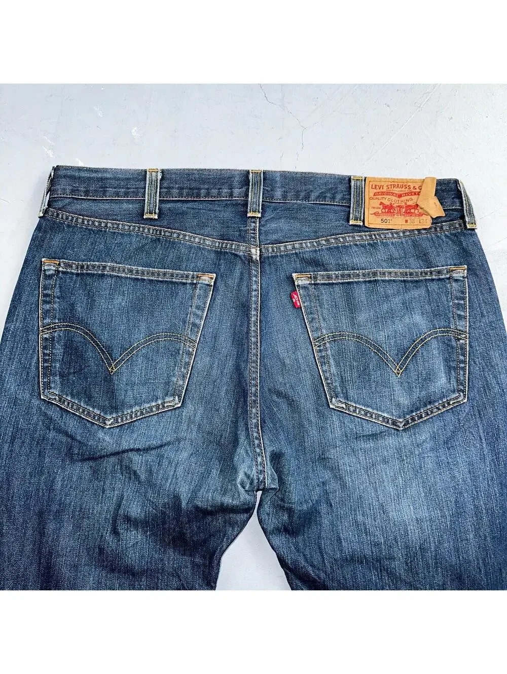 Levis 501 Vintage Y2K XX Straight Leg Jeans Blue Med Wash 38x34 Act 38x33